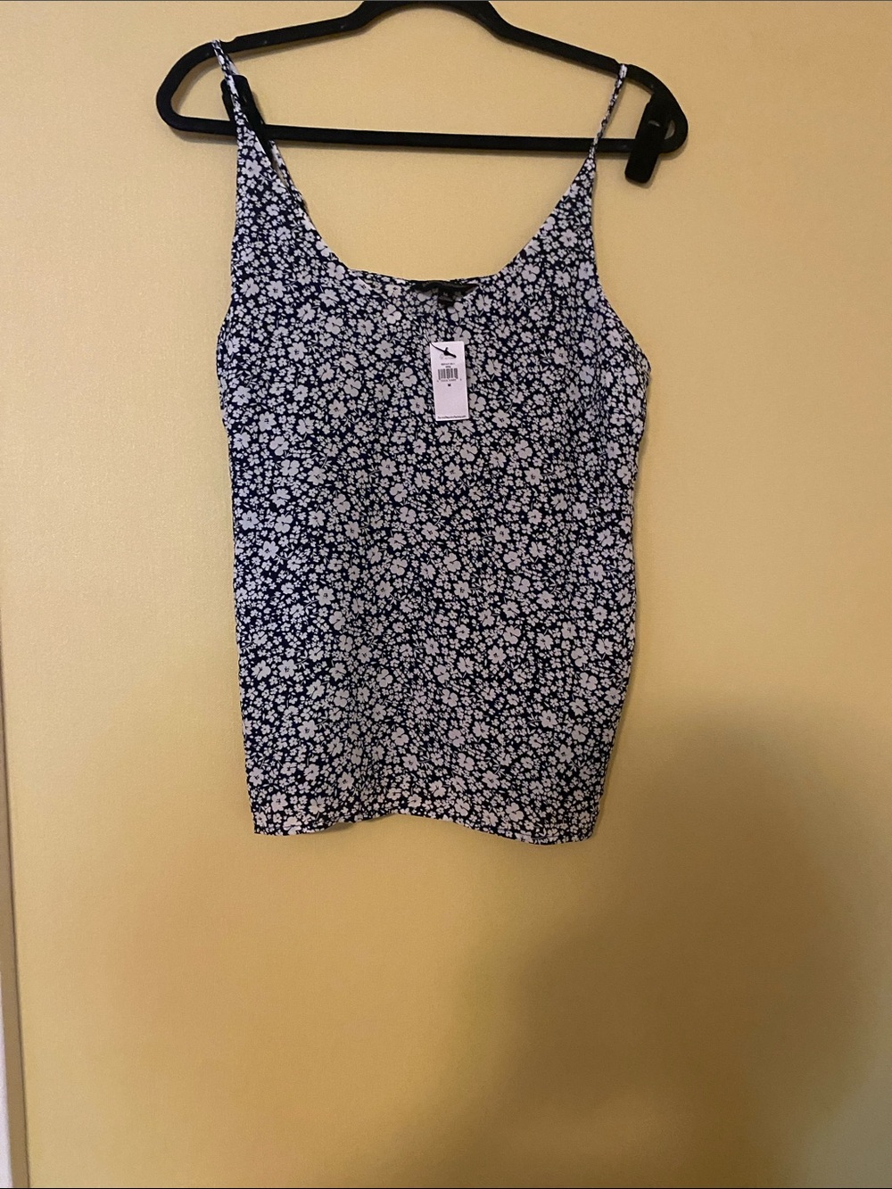 Banana Republic Factory Navy and White Floral Spaghetti Strap Camisole